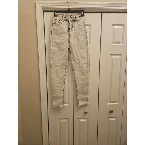 Chipre Denim - Chipre Womens High Waisted Skinny Jeans Light Acid Wash Denim Pants Retro Style